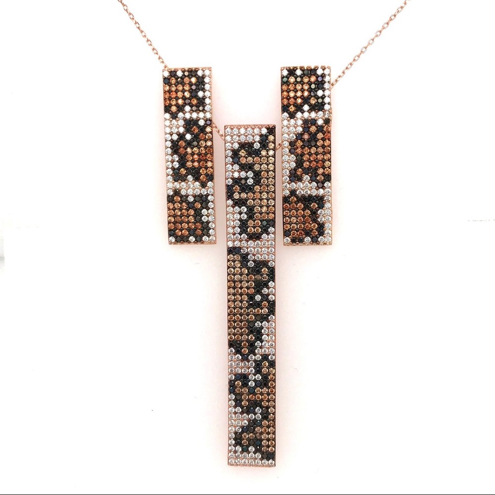 Leopard Necklace and earings set 925.